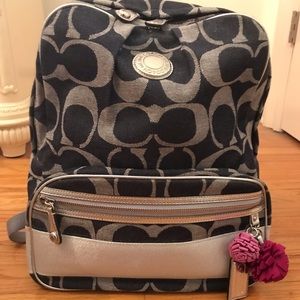 Blue and Silver Coach Backpack hardly used